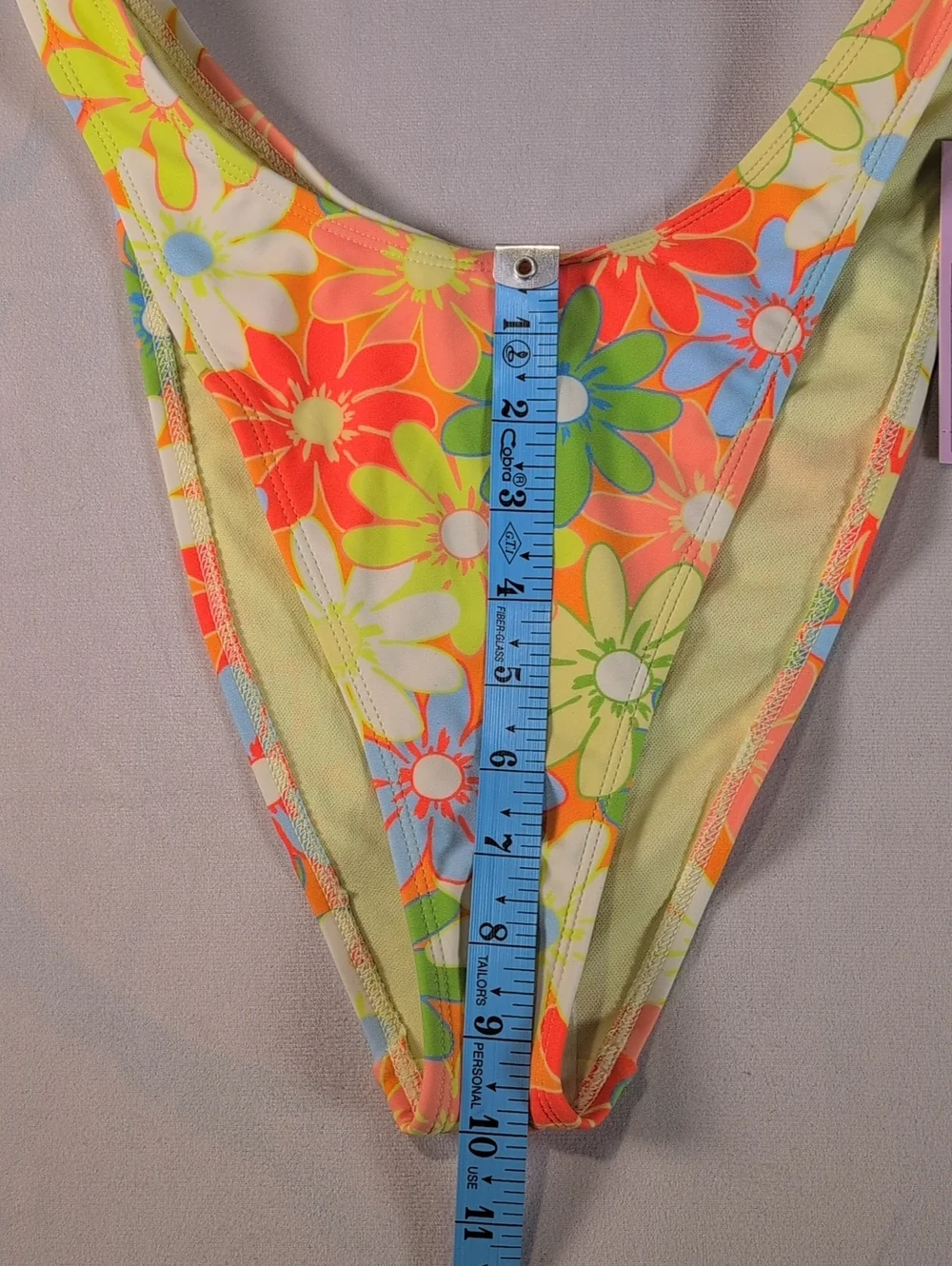 Wild Fable Yellow & Orange Floral Mid Rise Cheeky Bikini Bottom Size Medium